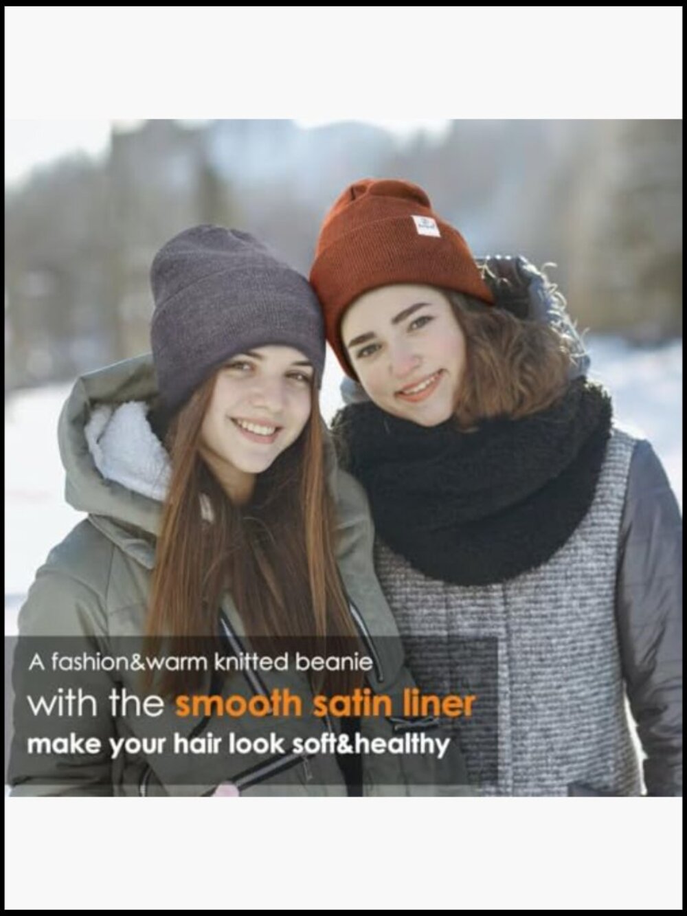 3 Pack Satin Lined Winter Beanie Hats Knit Soft Warm Cuffed Beanie for Women Men - Picture 6 of 7